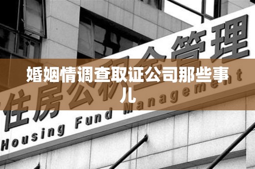 宁化婚姻情调查取证公司那些事儿