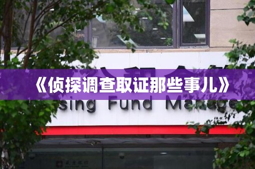 宁化《侦探调查取证那些事儿》