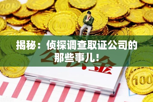 宁化揭秘：侦探调查取证公司的那些事儿！