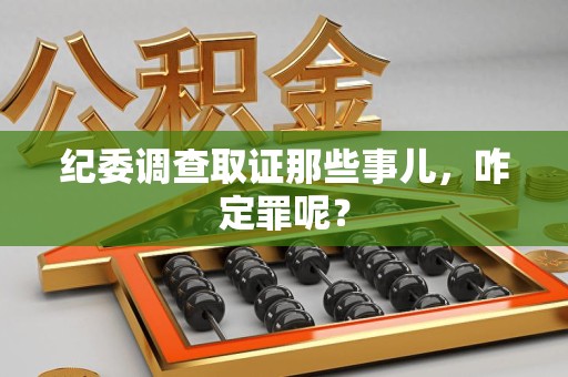 宁化纪委调查取证那些事儿，咋定罪呢？