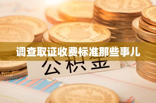 宁化调查取证收费标准那些事儿