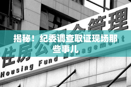 宁化揭秘！纪委调查取证现场那些事儿