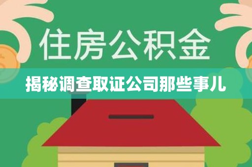 宁化揭秘调查取证公司那些事儿