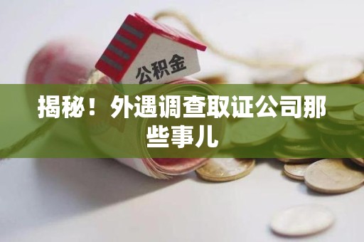 宁化揭秘！外遇调查取证公司那些事儿