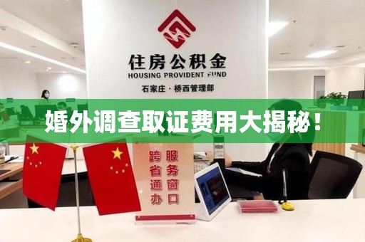 宁化婚外调查取证费用大揭秘！