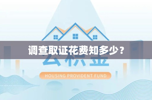 宁化调查取证花费知多少？