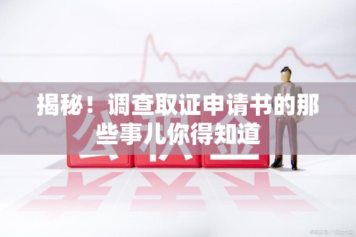 宁化揭秘！调查取证申请书的那些事儿你得知道