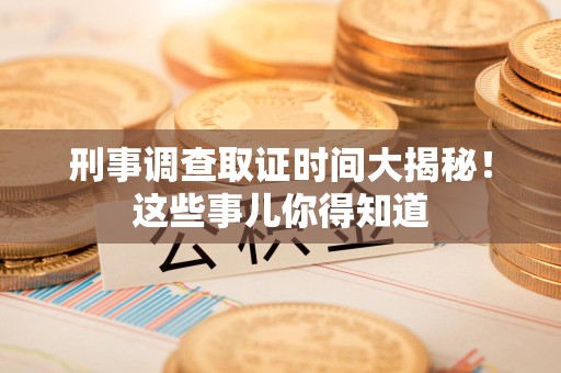 宁化刑事调查取证时间大揭秘！这些事儿你得知道