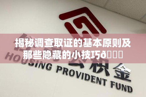 宁化揭秘调查取证的基本原则及那些隐藏的小技巧😎