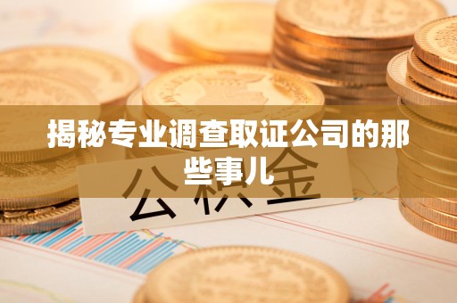 宁化揭秘专业调查取证公司的那些事儿