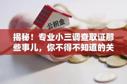 宁化揭秘！专业小三调查取证那些事儿，你不得不知道的关键点
