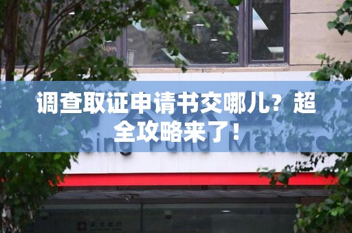 宁化调查取证申请书交哪儿？超全攻略来了！