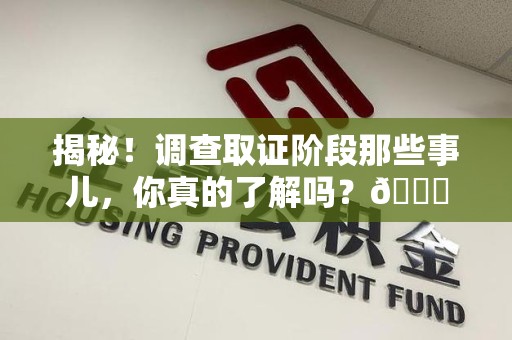 宁化揭秘！调查取证阶段那些事儿，你真的了解吗？😎