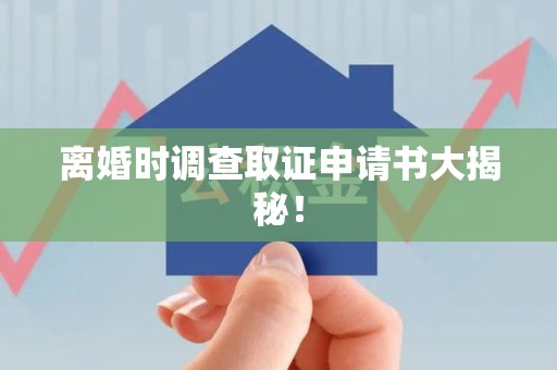 宁化离婚时调查取证申请书大揭秘！