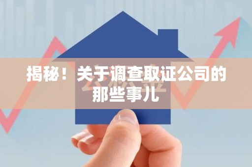 宁化揭秘！关于调查取证公司的那些事儿